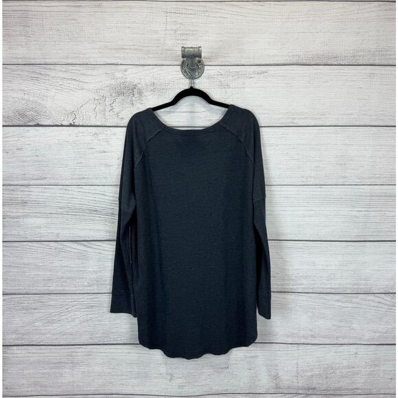 Mono B Plus Size Active Gray Waffle Knit Long Sleeve Top Size 3XL - Picture 6 of 7